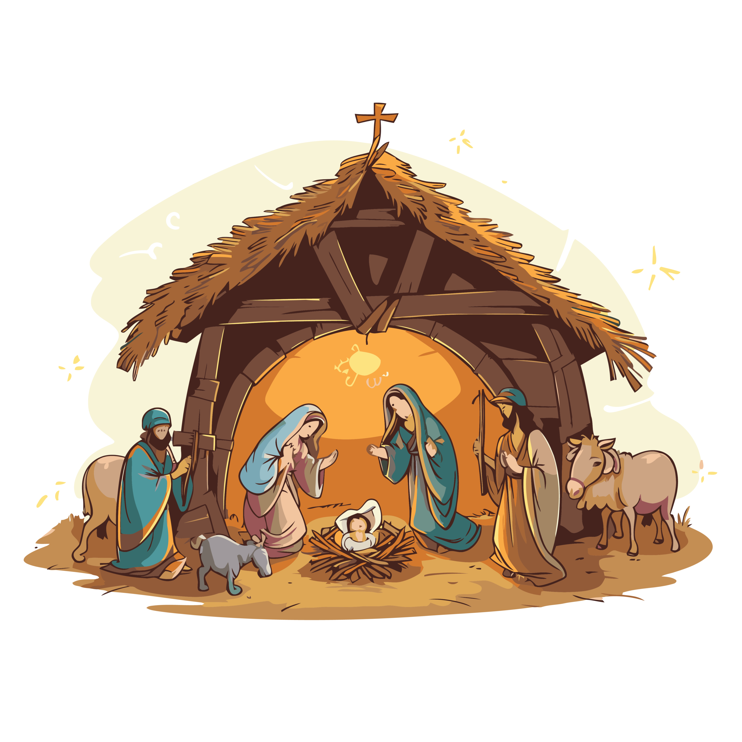 —Pngtree—free nativity scene vector_12155299
