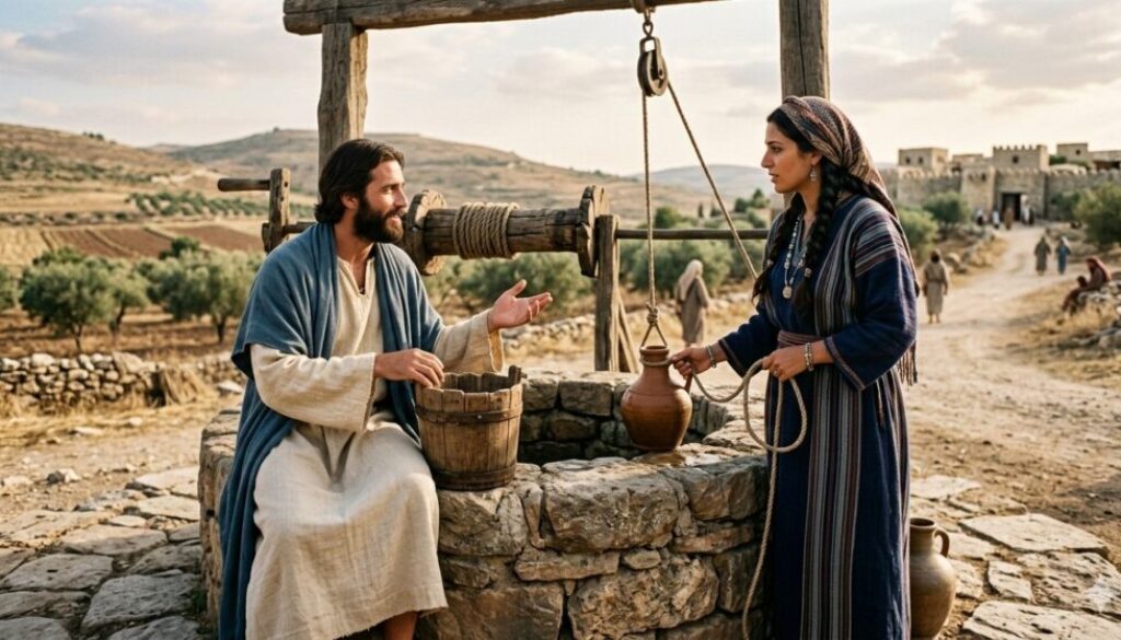 Jesus and samaritan woman