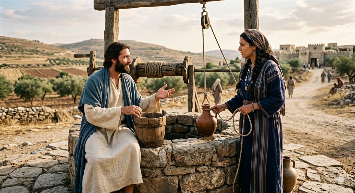 Jesus and samaritan woman