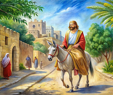 pngtree-jesus-riding-a-donkey-through-village-street-painting-illustration-image_16166443